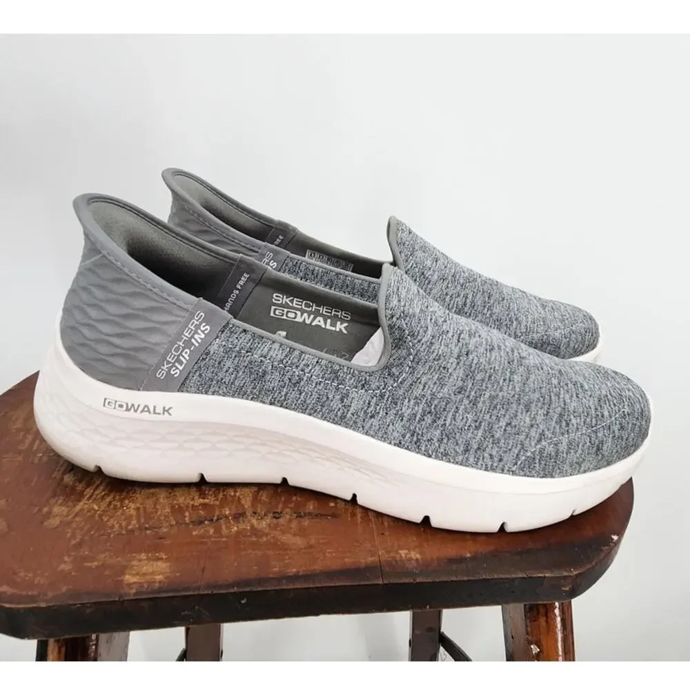 Skechers Slip-Ins Air Cooled Memory‎ Foam Grey Green White Size 6